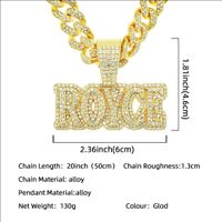 Personality Full Diamond Three-dimensional Letter Cuban Chain Alloy Necklace main image 3