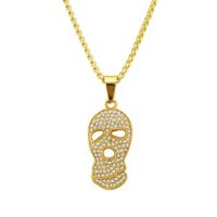 Fashion Diamond Hip Hop Pendant Necklace Men's Gold-plated Skull Hiphop Pendant Necklace main image 1