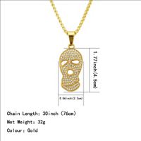 Fashion Diamond Hip Hop Pendant Necklace Men's Gold-plated Skull Hiphop Pendant Necklace main image 3