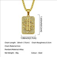 Collar De Aleación Con Colgante De Forma De Dólar Tachonado De Diamantes De Moda main image 3