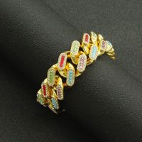 European And American Full Diamond Cuban Chain Bracelet main image 3