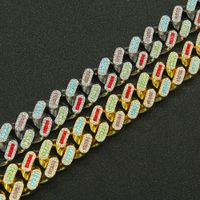 European And American Full Diamond Cuban Chain Bracelet main image 5