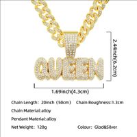 Fashion Stitching Full Diamond Letter Personality Short Clavicle Chain Necklace main image 3