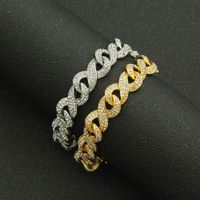 Full Diamond Three-dimensional Cuban Chain Bracelet Accessories main image 3