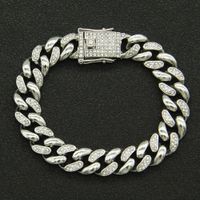 European And American Hip-hop Glossy Diamond Mosaic Personality Cuban Chain Bracelet main image 3