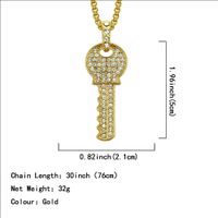 Fashion Full Diamond Key Pendant Necklace Alloy Necklace main image 3