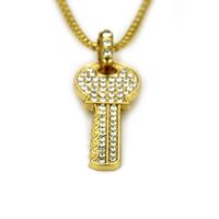 Fashion Full Diamond Key Pendant Necklace Alloy Necklace main image 6
