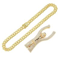 Fashion Cuban Necklace Full Of Diamonds Villain Necklace Wholesale main image 6