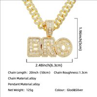 New Products Stitching Full Diamond Letter Alloy Necklace Wholesale main image 3