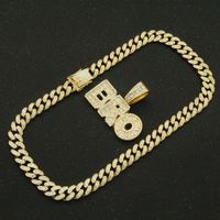 New Products Stitching Full Diamond Letter Alloy Necklace Wholesale main image 4