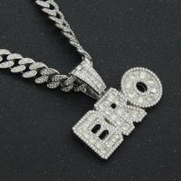 New Products Stitching Full Diamond Letter Alloy Necklace Wholesale main image 5