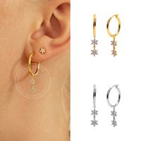 Europe And America Diamond Star Earrings Female Fashion Star Copper Earrings Wholesale main image 5