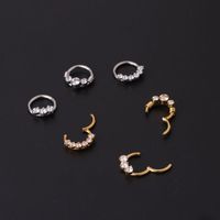 Fashion Geometric Stainless Steel Plating Artificial Gemstones Nose Ring main image 3