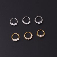 Fashion Geometric Stainless Steel Plating Artificial Gemstones Nose Ring main image 5