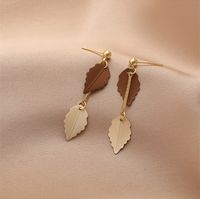 Fashion Maple Leaf Earrings Contrast Color Autumn And Winter Earrings main image 3
