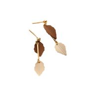Fashion Maple Leaf Earrings Contrast Color Autumn And Winter Earrings main image 6