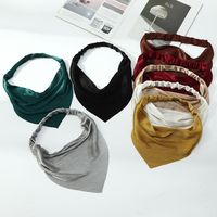 New Solid Color Chiffon Triangle Scarf Headband Simple Elastic Band Headscarf Headwear main image 2