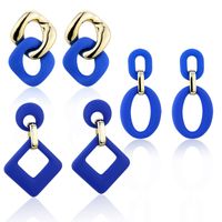 Kleine Blaue Ohrringe Koreanische Version Von Geometrischen Anhängerohrringen main image 6