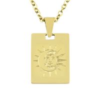 Fashion Solar System Necklace Pendant Square Titanium Steel Necklace sku image 2