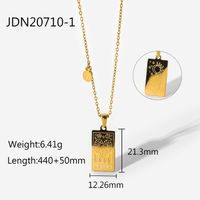 Fashion 12 Constellation Necklace Stainless Steel Square Zodiac Pendant Necklace sku image 1