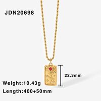 Fashion Stainless Steel Square Sun Star Sign Pendant Necklace sku image 2