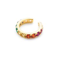 New Micro-inlaid Rainbow Retro Copper Earrings Colored Diamond Earrings sku image 1