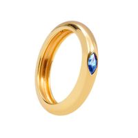 European And American Inlaid Multicolor Zircon 18k Gold-plated Smooth Copper Ring sku image 4