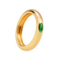 European And American Inlaid Multicolor Zircon 18k Gold-plated Smooth Copper Ring sku image 7