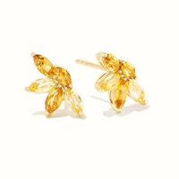 Zircon Flower Earrings Simple Earrings sku image 3