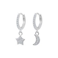 Star Moon Diamond Earrings Ear Hoop Fashion Earrings sku image 2
