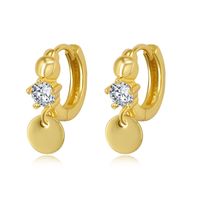 Korean Version Diamond Earrings Round Bead Pendant Earrings sku image 3