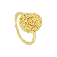 New Copper-plated 18k Gold Retro Round Eye Ring Wholesale sku image 1