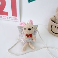 Children's Messenger Bag Autumn And Winter New Cute Doll Bear Cartoon Princess Plush Shoulder Bag sku image 2