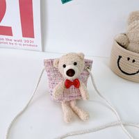 Children's Messenger Bag Autumn And Winter New Cute Doll Bear Cartoon Princess Plush Shoulder Bag sku image 7