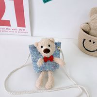 Children's Messenger Bag Autumn And Winter New Cute Doll Bear Cartoon Princess Plush Shoulder Bag sku image 8