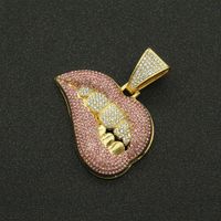 Collar Con Colgante De Diamantes De Labios Rosados Con Personalidad De Moda sku image 1