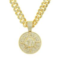 Fashion Three-dimensional Diamond-studded Number 7 Round Pendant Alloy Necklace sku image 3
