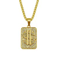 Collier En Alliage À Pendentif En Forme De Dollar Parsemé De Diamants sku image 1