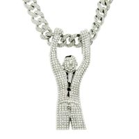 Fashion Cuban Necklace Full Of Diamonds Villain Necklace Wholesale sku image 4