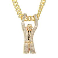 Fashion Cuban Necklace Full Of Diamonds Villain Necklace Wholesale sku image 1