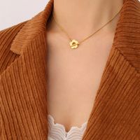 Retro Flower Ot Buckle Titanium Steel Necklace Design Sense Personality Pendant Clavicle Chain sku image 1