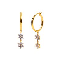 Europe And America Diamond Star Earrings Female Fashion Star Copper Earrings Wholesale sku image 1