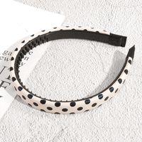 New Leather Headband Black And White Plaid Headband Retro Simple Toothed Anti-skid Headwear sku image 5