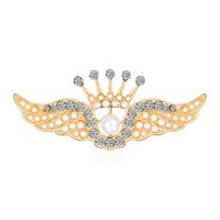 European And American Retro Angel Wings Crown Brooch Alloy Full Diamond Clothing Brooch sku image 1