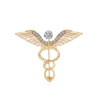 European And American Angel Wings Brooch Creative Alloy Diamond Clothing Accessories Corsage sku image 1