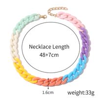 Fashion Multicolor Acrylic Necklace Non-fading Rock Punk Thick Chain Necklace sku image 1