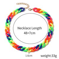 Fashion Multicolor Acrylic Necklace Non-fading Rock Punk Thick Chain Necklace sku image 3