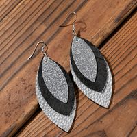 1 Pair Ethnic Style Leaves Pu Leather Drop Earrings sku image 5