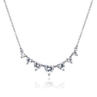 S925 Sterling Silver Female Fashion Diamond Clavicle Zircon Pendant Necklace sku image 1