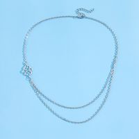 Simple Fashion Female Hollow Auspicious Double-layer Clavicle Chain Necklace sku image 1